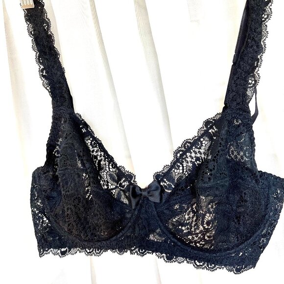 NWT Ritratti Milano Black Lace Underwire Bra / Bralette 36B - Picture 3 of 13